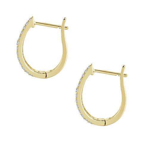 Aros Argollas Triple Diamantes Oro Amarillo 18K