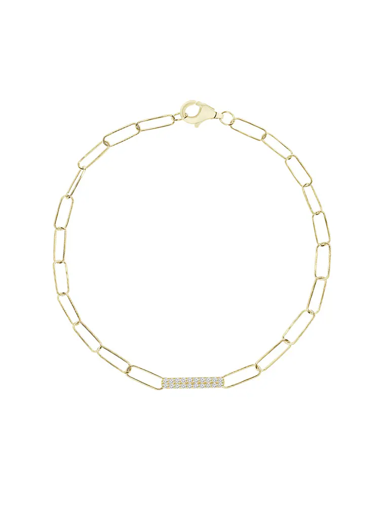 Pulsera Eslabón con Diamantes en Oro Amarillo 18K 1