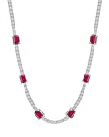 Exclusivo Collar de Lujo de Diamantes y Rubíes en Oro Blanco 18K