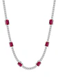 Exclusivo Collar de Lujo de Diamantes y Rubíes en Oro Blanco 18K - Miniatura 1