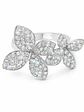 Anillo Solitario Flor Diamantes en Oro Blanco 18K - Miniatura 1