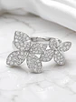 Anillo Solitario Flor Diamantes en Oro Blanco 18K - Miniatura 2