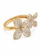 Anillo Solitario Flor Diamantes en Oro Amarillo 18K - Miniatura 1