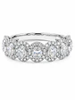 Gran Anillo Cintillo 7 Diamantes Ovales con Halo en Oro Blanco 18K - Miniatura 1