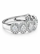 Gran Anillo Cintillo 7 Diamantes Ovales con Halo en Oro Blanco 18K - Miniatura 2