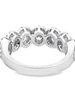 Gran Anillo Cintillo 7 Diamantes Ovales con Halo en Oro Blanco 18K - Miniatura 3