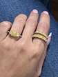 Anillo Cintillo Diamante Fancy Yellow Natural Gota Oro Blanco 18k - Miniatura 3