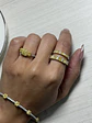 Anillo Cintillo Diamante Fancy Yellow Natural Gota Oro Blanco 18k - Miniatura 4