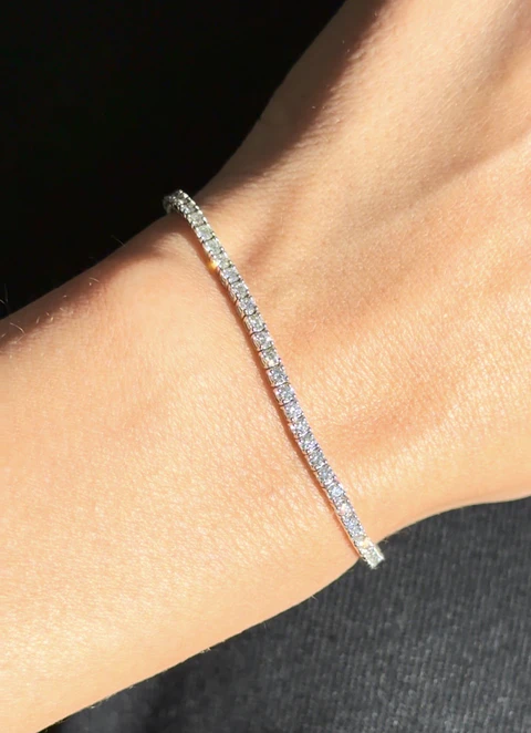 Maravillosa Pulsera Tennis Diamantes Premium en Platino