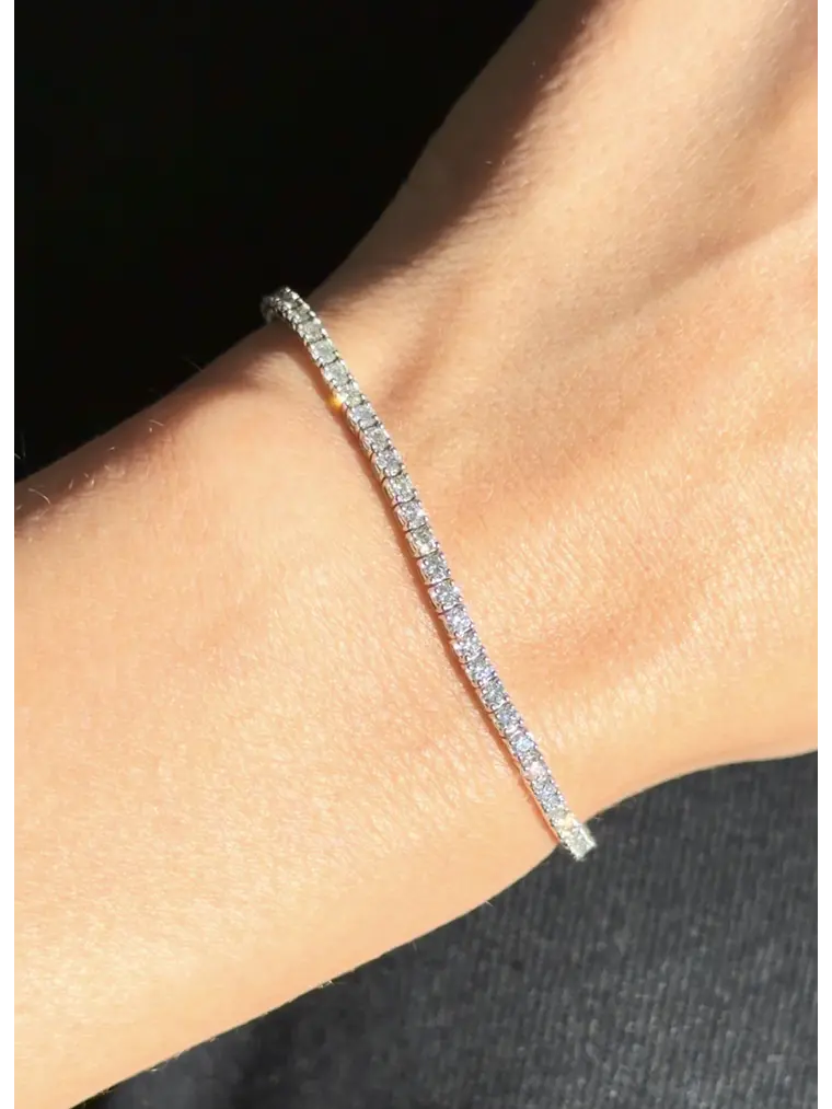 Maravillosa Pulsera Tennis Diamantes Premium en Platino 2