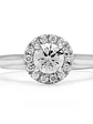 Anillo Solitario con Halo Diamantes Naturales en Oro Blanco 18K - Miniatura 1
