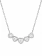 Exclusivo Collar 5 Diamantes Corazones Naturales en Oro Blanco 18K - Miniatura 1