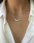 Exclusivo Collar 5 Diamantes Corazones Naturales en Oro Blanco 18K