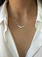 Exclusivo Collar 5 Diamantes Corazones Naturales en Oro Blanco 18K - Miniatura 2