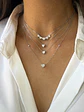 Exclusivo Collar 5 Diamantes Corazones Naturales en Oro Blanco 18K - Miniatura 3
