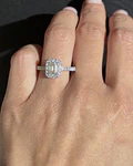 Exclusivo Anillo Solitario Diamante Esmeralda Oro Blanco 18K / GIA