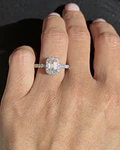 Exclusivo Anillo Solitario Diamante Esmeralda Oro Blanco 18K / GIA