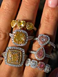 Anillo Solitario Diamante Fancy Yellow Natural Oro Blanco 18k - Miniatura 4