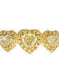 Anillo Tricillo Diamante Fancy Yellow Natural Corazones Oro Blanco 18k - Miniatura 1
