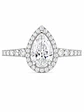 Anillo Solitario Corte Gota Pera Diamantes Naturales Oro Blanco 18K / GIA - Miniatura 1