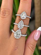 Anillo Solitario Corte Gota Pera Diamantes Naturales Oro Blanco 18K / GIA - Miniatura 2