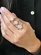 Anillo Solitario Corte Gota Pera Diamantes Naturales Oro Blanco 18K / GIA - Miniatura 3