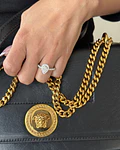 Anillo Solitario Corte Gota Pera Diamantes Naturales Oro Blanco 18K / GIA