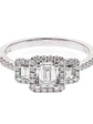 Exclusivo Anillo Tricillo Diamantes Esmeralda Oro Blanco 18K  - Miniatura 1