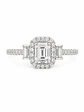 Exclusivo Anillo Tricillo Diamantes Esmeralda Baguette Oro Blanco 18K  - Miniatura 1