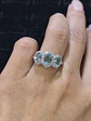 Precioso Anillo Tricillo Paraíbas Naturales Diamantes en Oro Blanco 18K - Miniatura 2