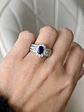 Precioso Anillo Solitario Zafiro Azul Diamantes Naturales Platino - Miniatura 2