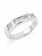 Anillo Medio Cintillo Diamantes corte Princess Oro Blanco 18K - Miniatura 2