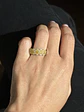 Anillo Quintillo Diamante Fancy Yellow Natural Oval Oro Blanco 18k - Miniatura 2