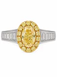Anillo Solitario Diamante Fancy Yellow Natural Oval Oro Blanco 18k - Miniatura 1