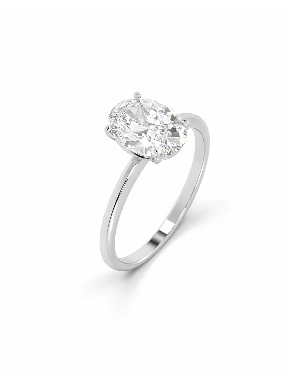 Anillo Solitario Corte Ovalado Diamante Natural con Certificado GIA 1