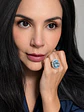 Gran Maxi Anillo Aguamarina y Diamantes Naturales en Platino - Miniatura 2