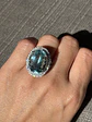 Gran Maxi Anillo Aguamarina y Diamantes Naturales en Platino - Miniatura 3
