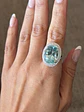 Gran Maxi Anillo Aguamarina y Diamantes Naturales en Platino - Miniatura 4