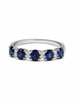 Anillo Cintillo Zafiros y Diamantes Oro Blanco 18K - Miniatura 1