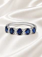 Anillo Cintillo Zafiros y Diamantes Oro Blanco 18K - Miniatura 2