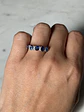 Anillo Cintillo Zafiros y Diamantes Oro Blanco 18K - Miniatura 4