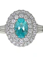 Precioso Anillo Turmalina Paraíba Natural Halo de Diamantes en Oro Blanco 18K - Miniatura 1