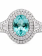 impactante Anillo Turmalina Paraíba Natural Halo de Diamantes en Oro Blanco 18K - Miniatura 1