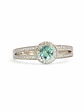 Precioso Anillo Turmalina Paraíba Natural y Diamantes en Oro Blanco 18K - Miniatura 1