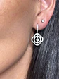 Aros Flor Colgantes Diamantes Naturales en Oro Blanco 18K - Miniatura 4