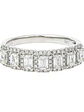 Gran Anillo Cintillo 7 Diamantes con Halo en Oro Blanco 18K - Miniatura 1
