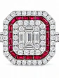 Magnífico Maxi Anillo Rubíes y Diamantes Naturales Oro Blanco 18K - Miniatura 1