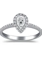 Anillo Solitario Corte Gota Pera Diamantes Naturales Oro Blanco 18K - Miniatura 1