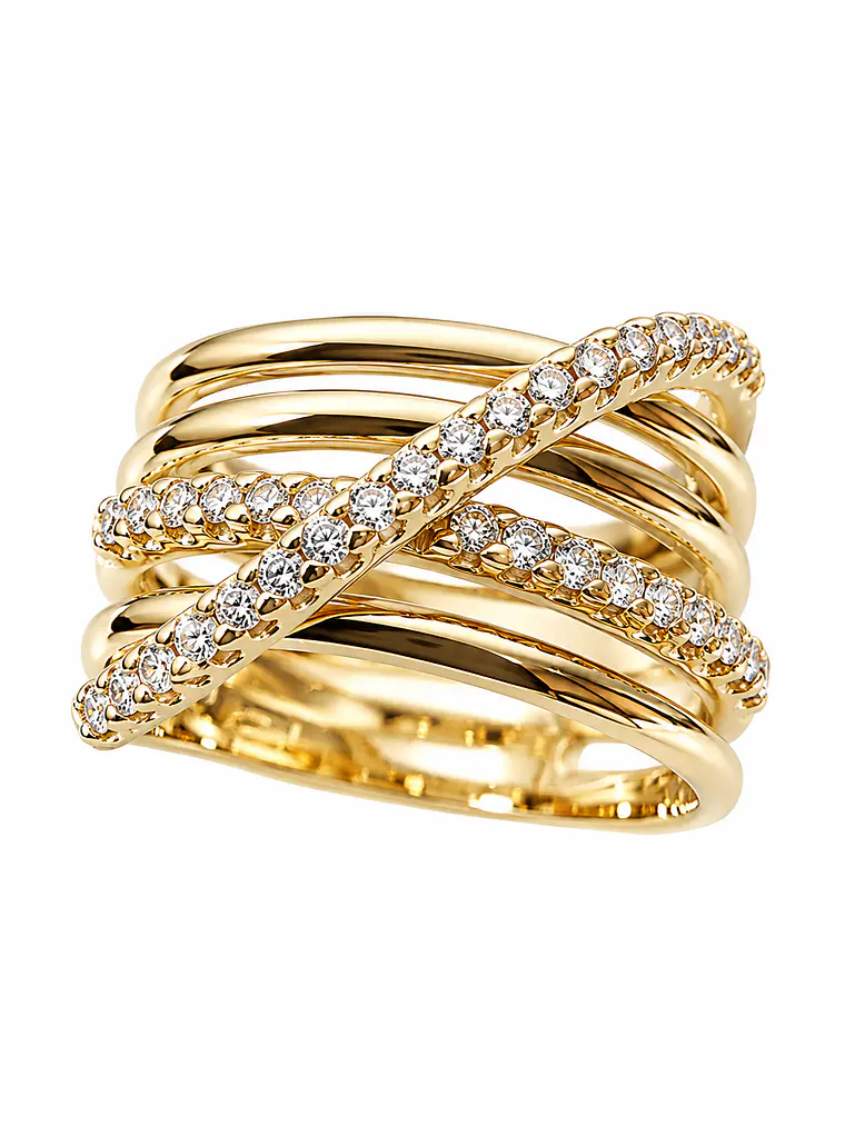 Anillo Cintillo Moderno Diamantes Oro Amarillo 18K 1