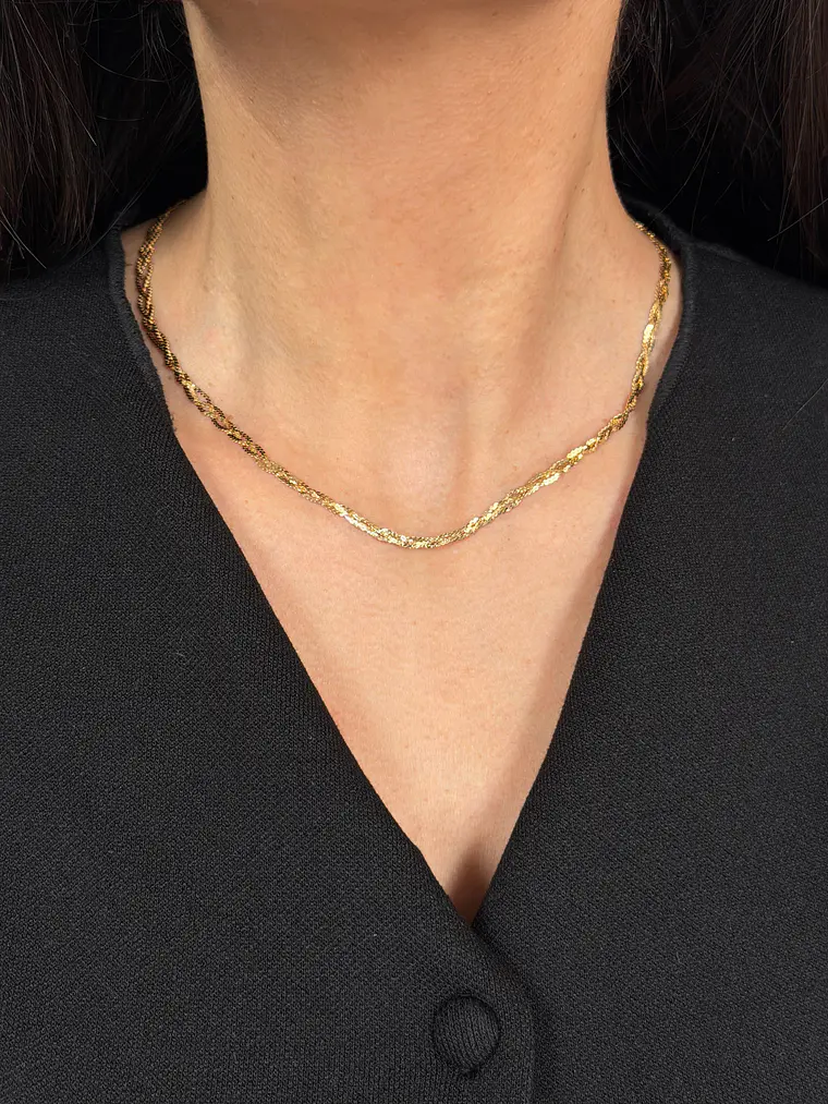 Collar Italiano Doble de Oro Amarillo 18K 2